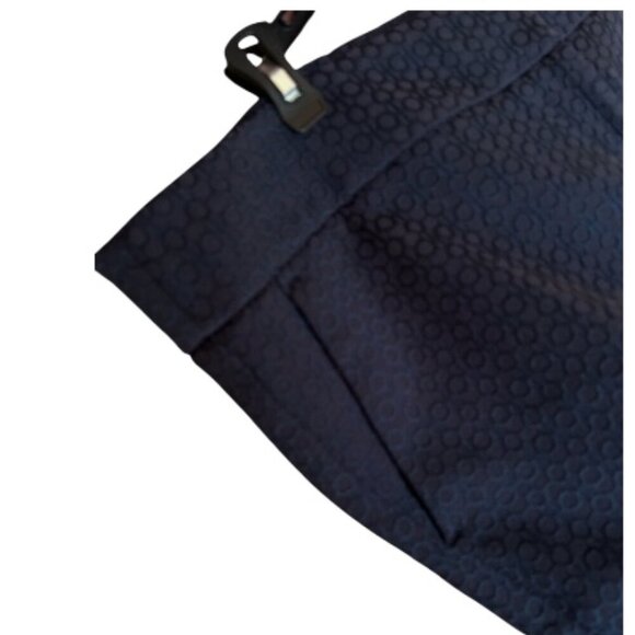 Ann Taylor LOFT Marisa Navy Circle Criss Cross Pattern Career Slacks Pants Sz 14 - Picture 6 of 8